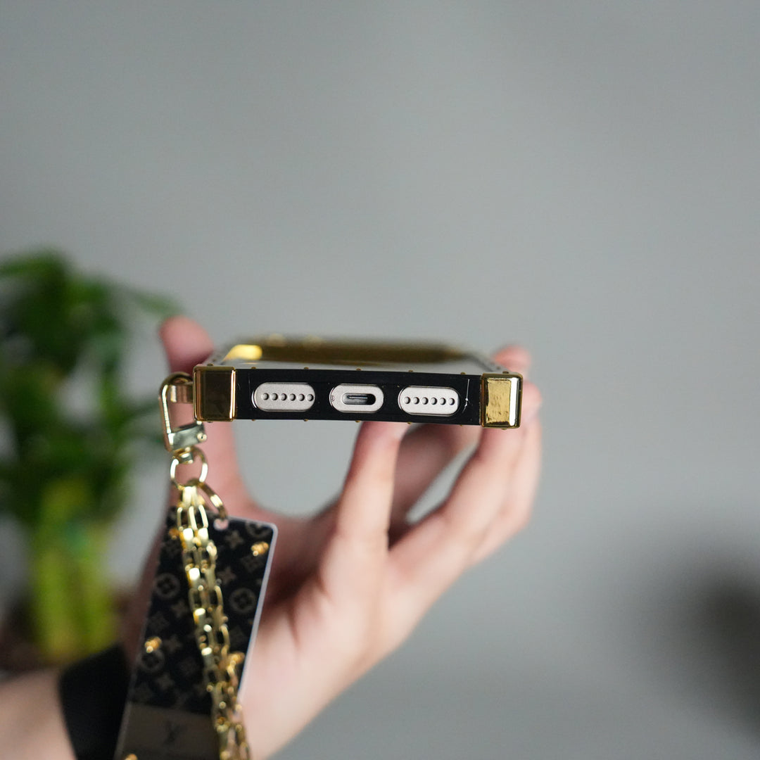 iPhone 17 Series Luxury Branded Trunk Case Cover With Chain