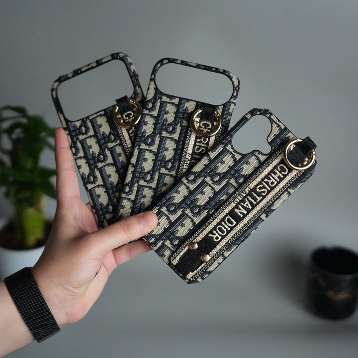 iPhone 17 Series Luxury Brand CD Belt Pattern Case Cover (Blue)