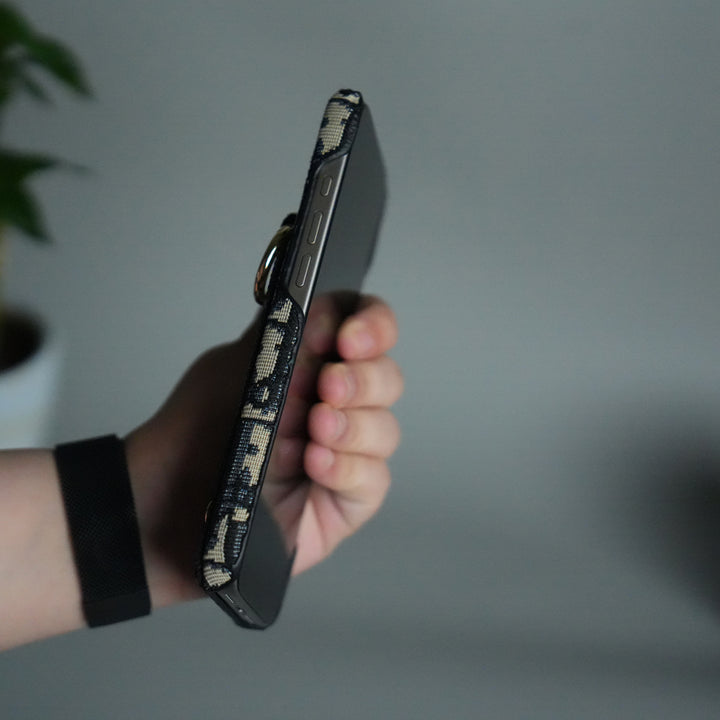 iPhone 17 Series Luxury Brand CD Belt Pattern Case Cover (Blue)