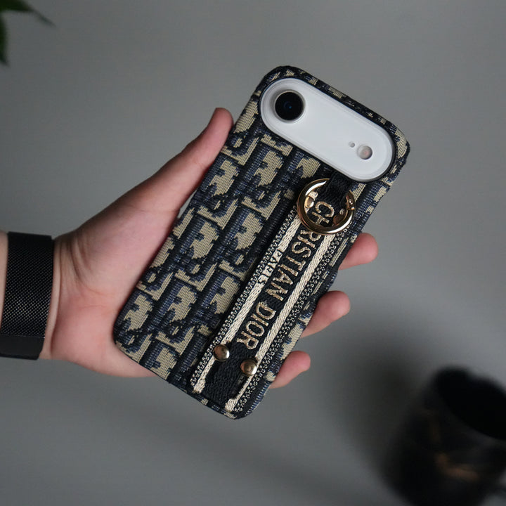 iPhone 17 Series Luxury Brand CD Belt Pattern Case Cover (Blue)