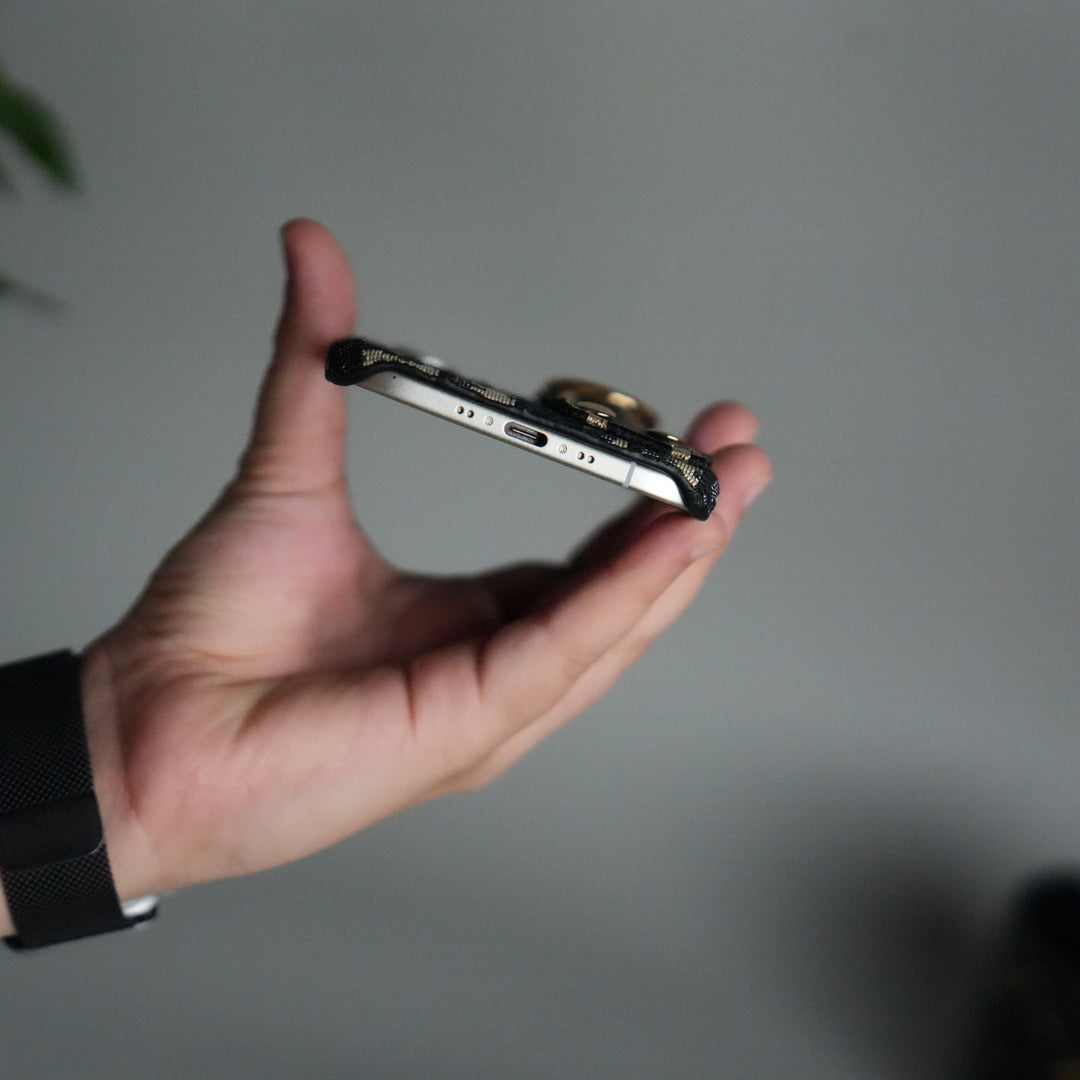 iPhone 17 Series Luxury Brand CD Belt Pattern Case Cover (Blue)