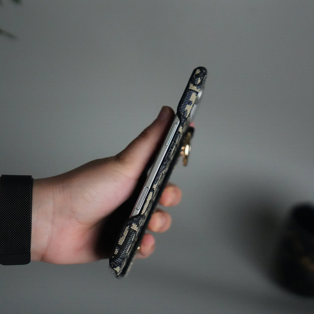 iPhone 17 Series Luxury Brand CD Belt Pattern Case Cover (Blue)