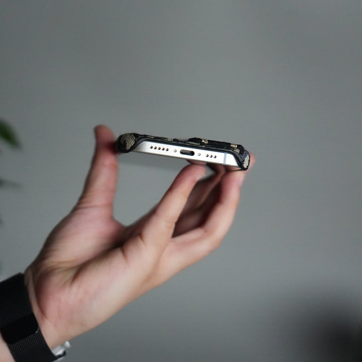 iPhone 17 Series Luxury Brand CD Belt Pattern Case Cover (Blue)