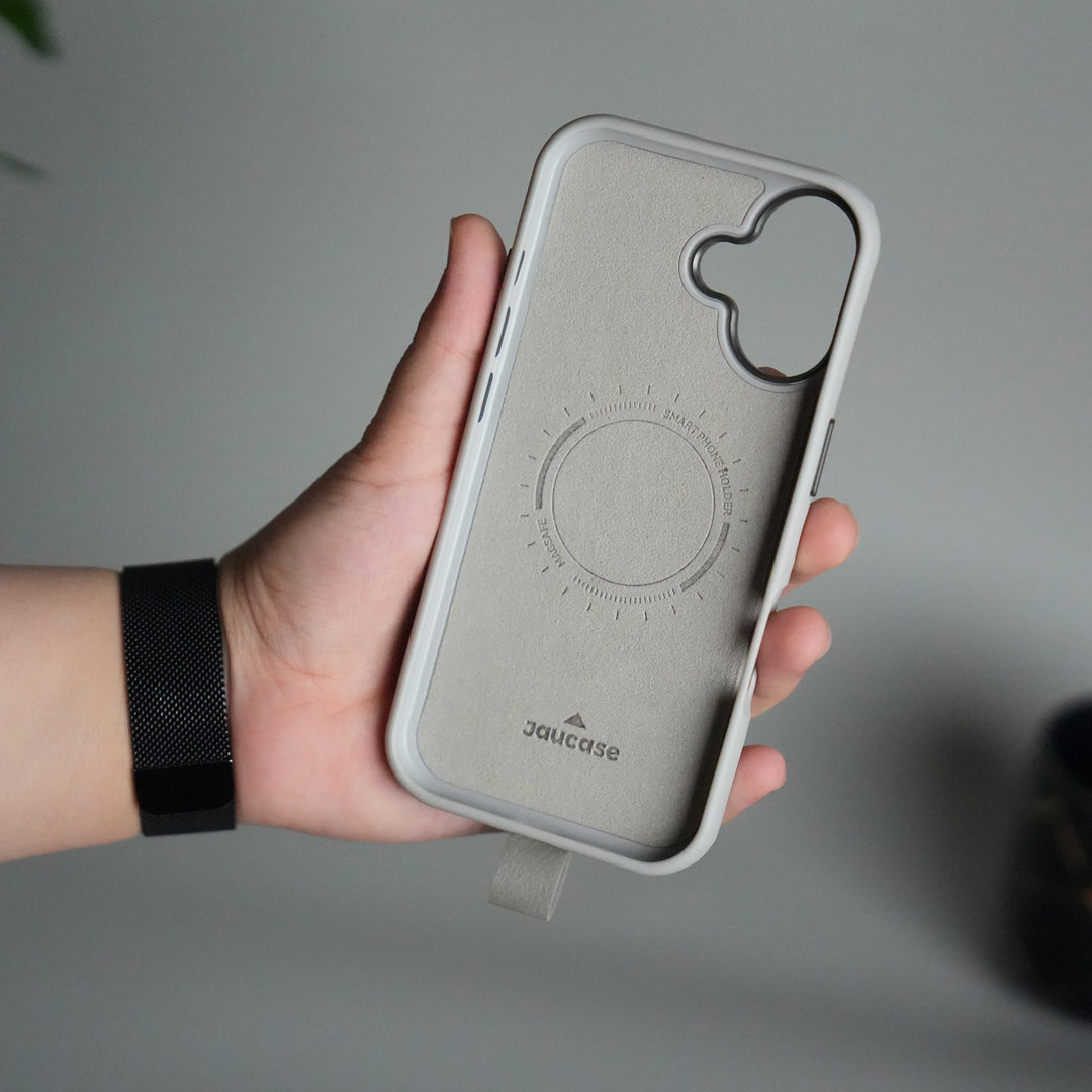 iPhone 17 Luxury Leather MagSafe Case | Metal Ring Stand and Grip Holder Cover