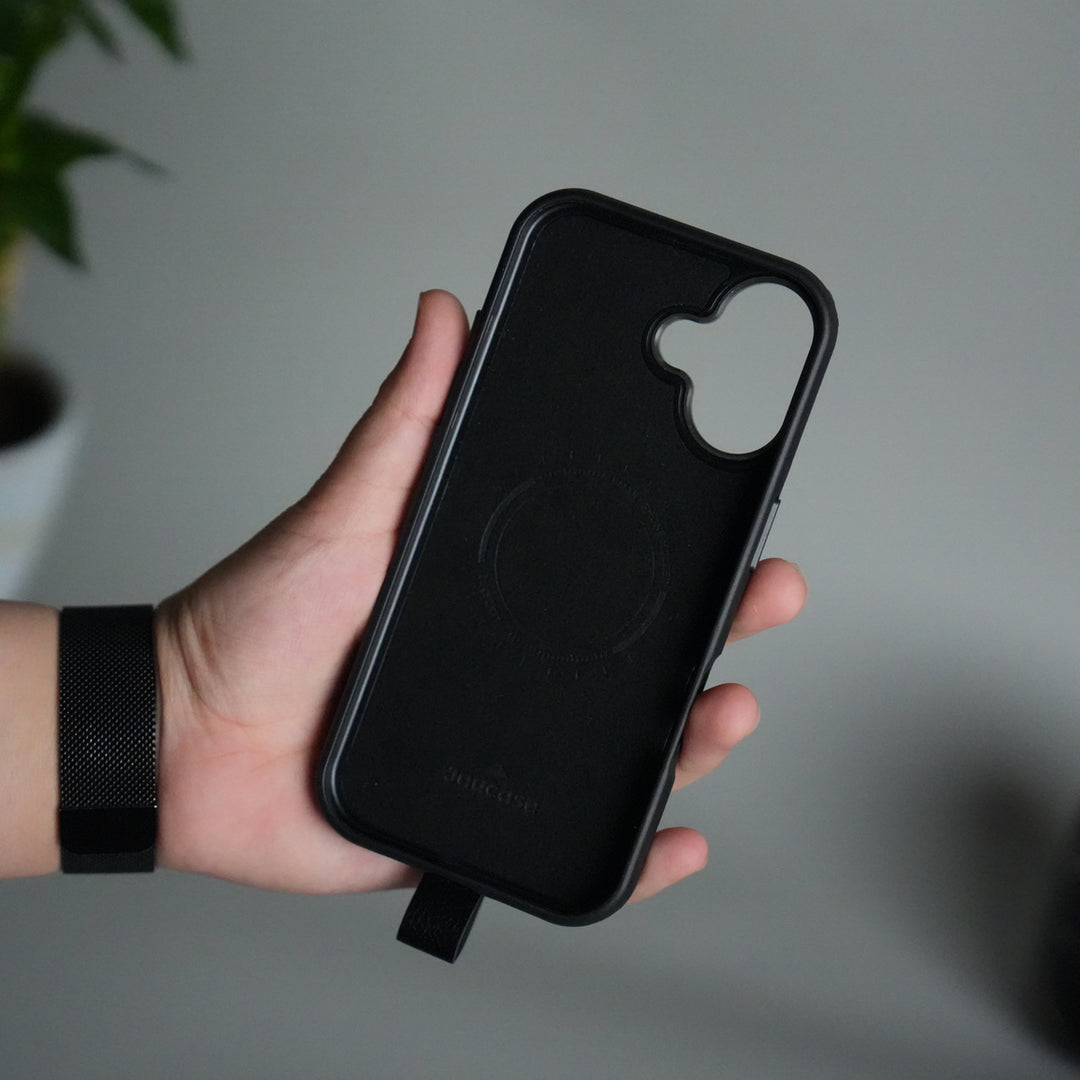 iPhone 17 Luxury Leather MagSafe Case | Metal Ring Stand and Grip Holder Cover