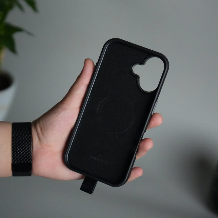 iPhone 17 Luxury Leather MagSafe Case | Metal Ring Stand and Grip Holder Cover