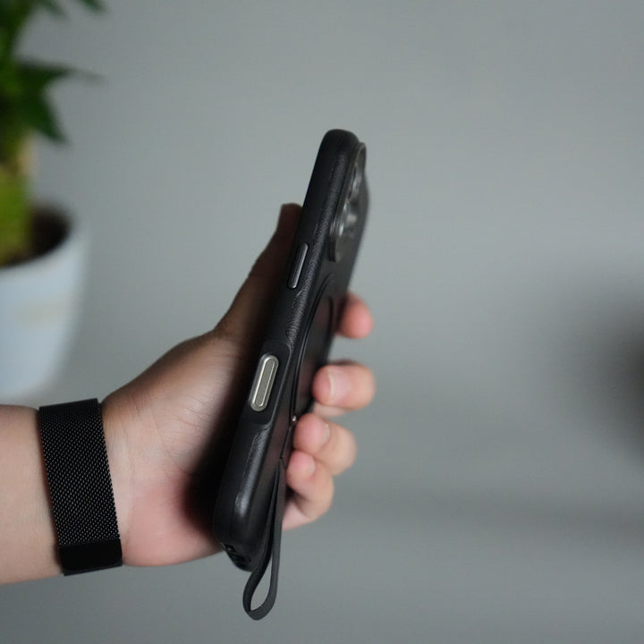 iPhone 17 Luxury Leather MagSafe Case | Metal Ring Stand and Grip Holder Cover