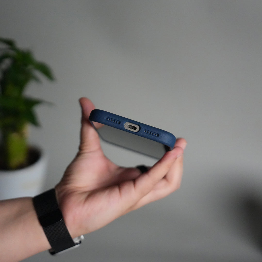 iPhone 17 Pro Max Leather Texture Design PVC Case With Metal Camera Bump