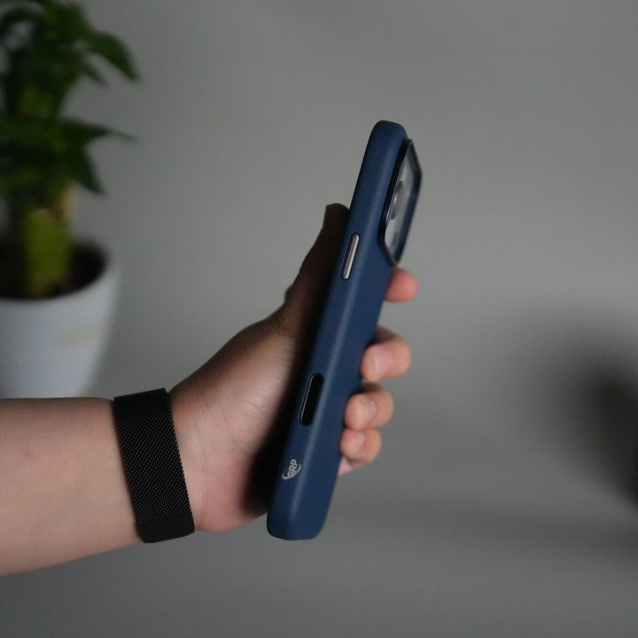 iPhone 17 Pro Max Leather Texture Design PVC Case With Metal Camera Bump