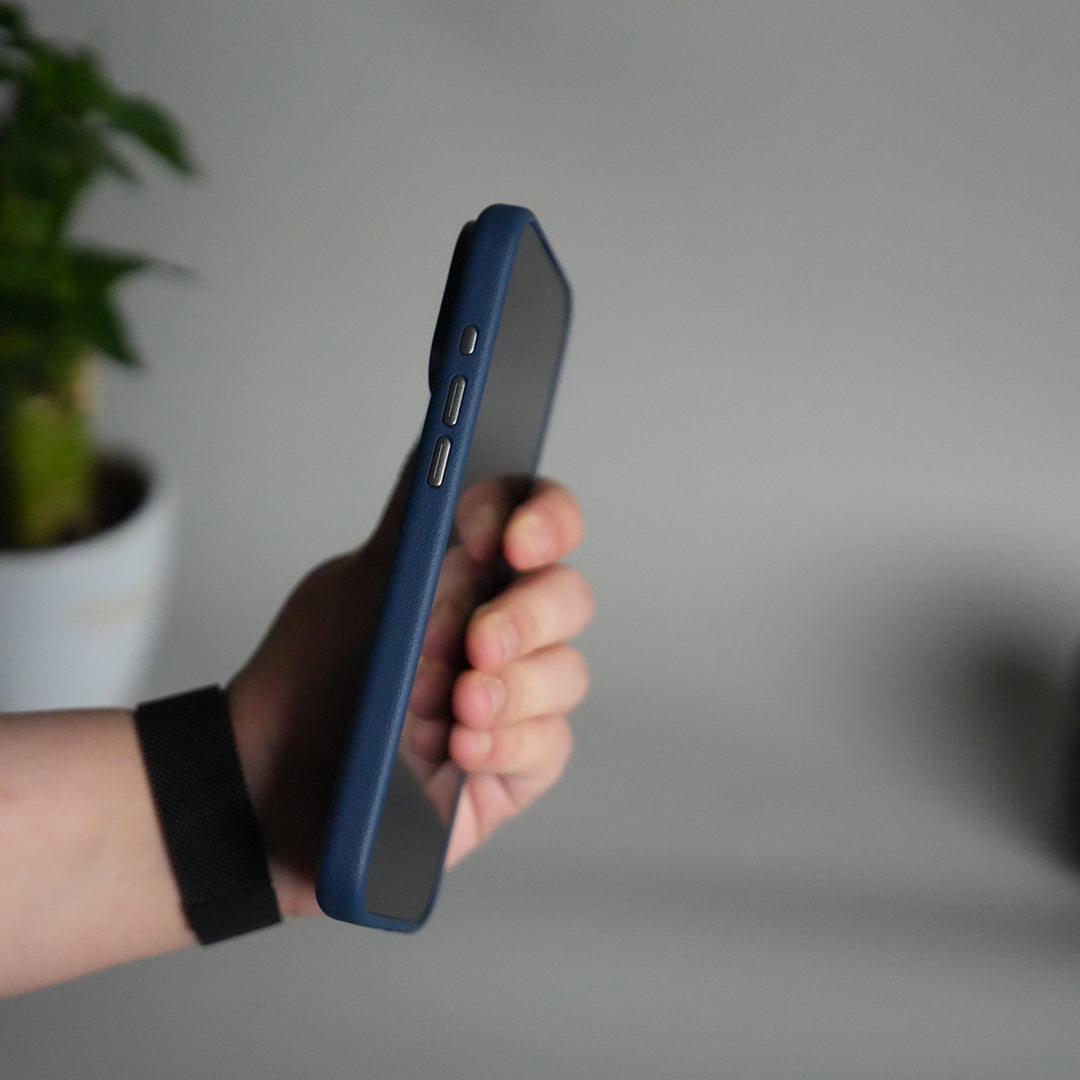 iPhone 17 Pro Max Leather Texture Design PVC Case With Metal Camera Bump