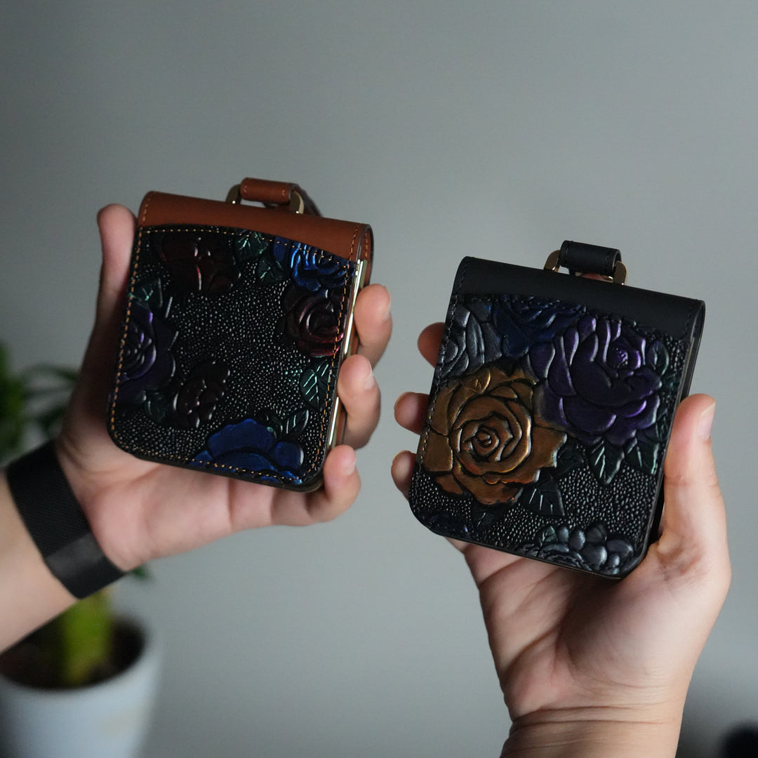 Samsung Galaxy Z Flip 7 3D Flower Design Cover With Front Screen Protection Glass