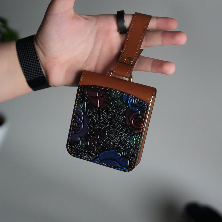 Samsung Galaxy Z Flip 7 3D Flower Design Cover With Front Screen Protection Glass