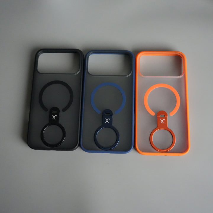 iPhone 17 Pro Max Magnetic Ring Stand Case | Frosted Shockproof Back Cover with Metal Kickstand & MagSafe Support
