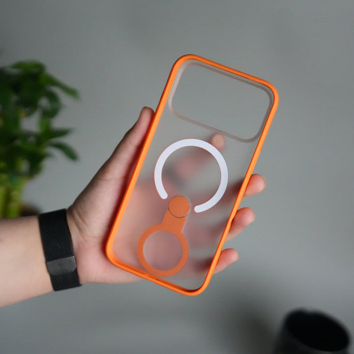 iPhone 17 Pro Max Magnetic Ring Stand Case | Frosted Shockproof Back Cover with Metal Kickstand & MagSafe Support