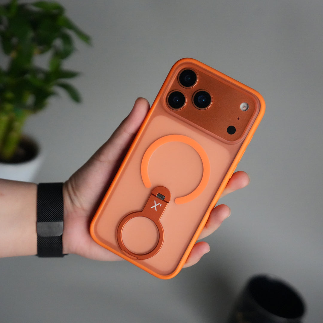 iPhone 17 Pro Max Magnetic Ring Stand Case | Frosted Shockproof Back Cover with Metal Kickstand & MagSafe Support