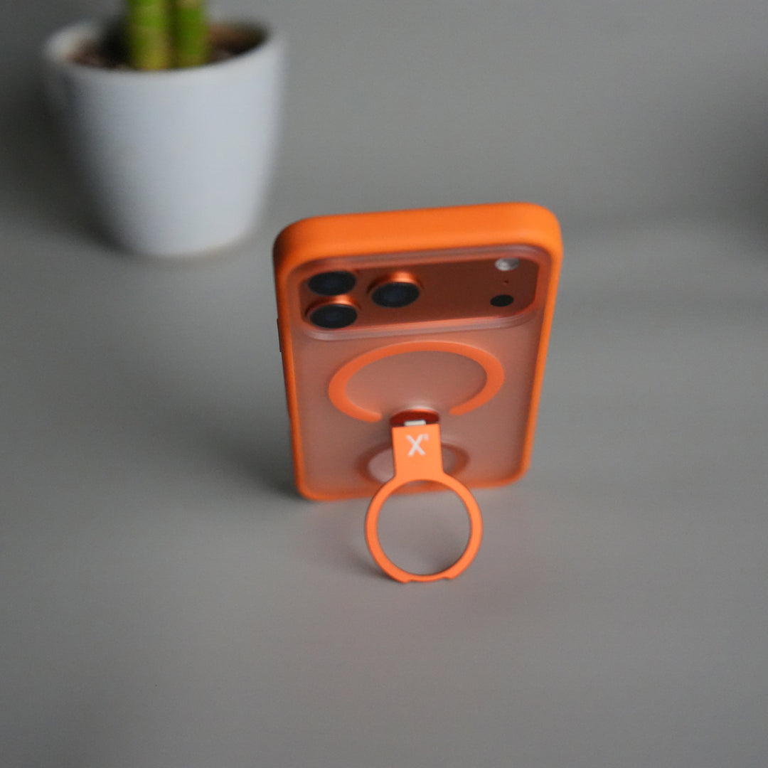 iPhone 17 Pro Max Magnetic Ring Stand Case | Frosted Shockproof Back Cover with Metal Kickstand & MagSafe Support