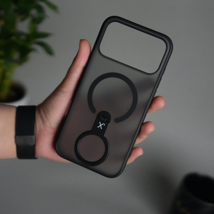 iPhone 17 Pro Max Magnetic Ring Stand Case | Frosted Shockproof Back Cover with Metal Kickstand & MagSafe Support