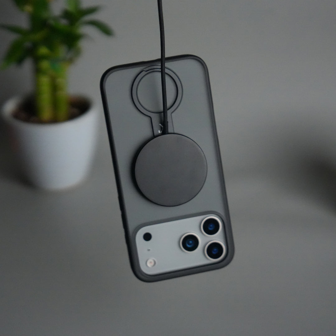 iPhone 17 Pro Max Magnetic Ring Stand Case | Frosted Shockproof Back Cover with Metal Kickstand & MagSafe Support