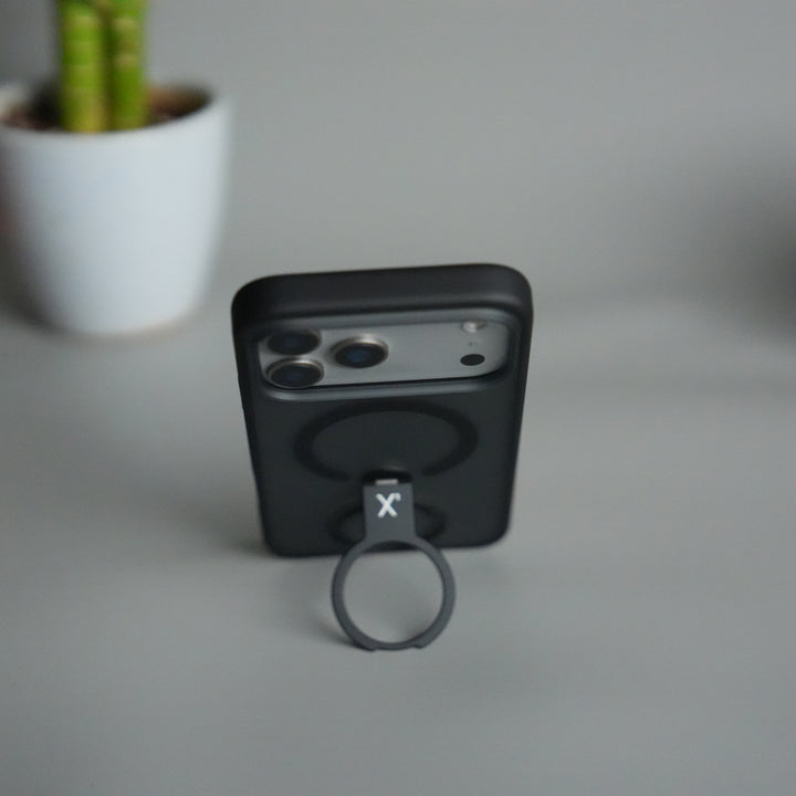 iPhone 17 Pro Max Magnetic Ring Stand Case | Frosted Shockproof Back Cover with Metal Kickstand & MagSafe Support