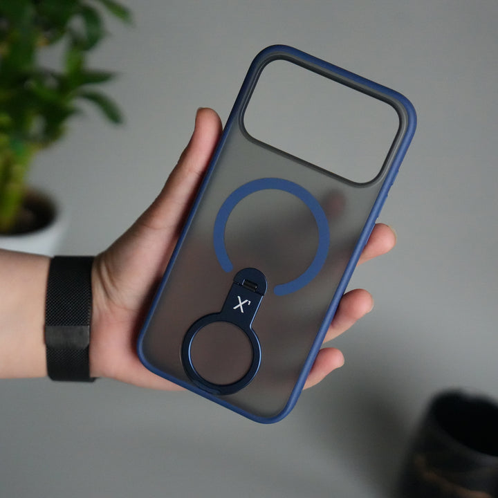 iPhone 17 Pro Max Magnetic Ring Stand Case | Frosted Shockproof Back Cover with Metal Kickstand & MagSafe Support