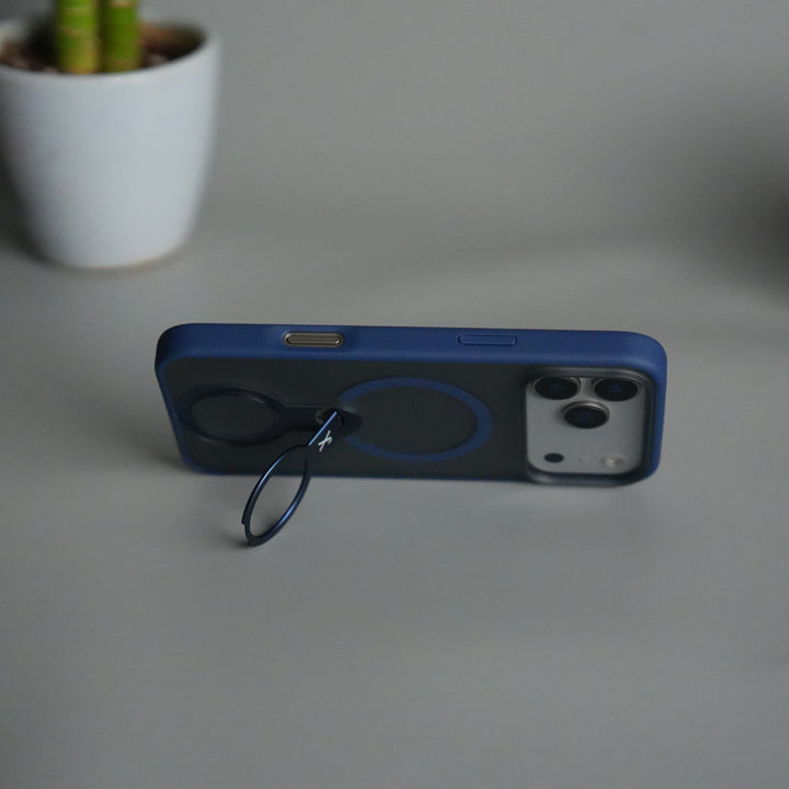 iPhone 17 Pro Max Magnetic Ring Stand Case | Frosted Shockproof Back Cover with Metal Kickstand & MagSafe Support