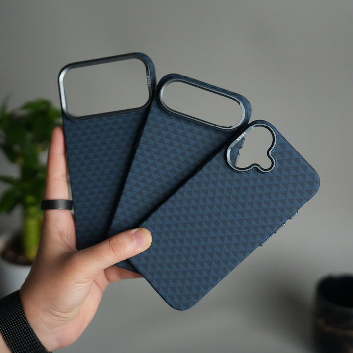 iPhone 17 Series Houndstooth Pattern Case | Slim Hard Back Cover | Matte Finish Protective Case with MagSafe