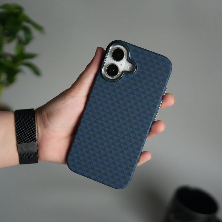 iPhone 17 Series Houndstooth Pattern Case | Slim Hard Back Cover | Matte Finish Protective Case with MagSafe
