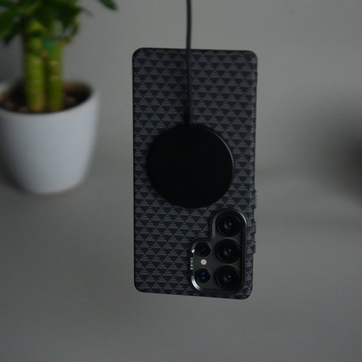 Galaxy S25 Ultra Houndstooth Pattern Case | Slim Hard Back Cover | Matte Finish Protective Case with MagSafe