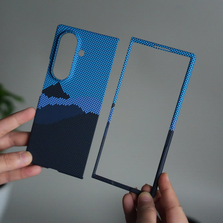 Samsung Galaxy Z Fold 7 Carbon Fiber Texture Case | Ultra Slim Hard Back Cover | Black Hill