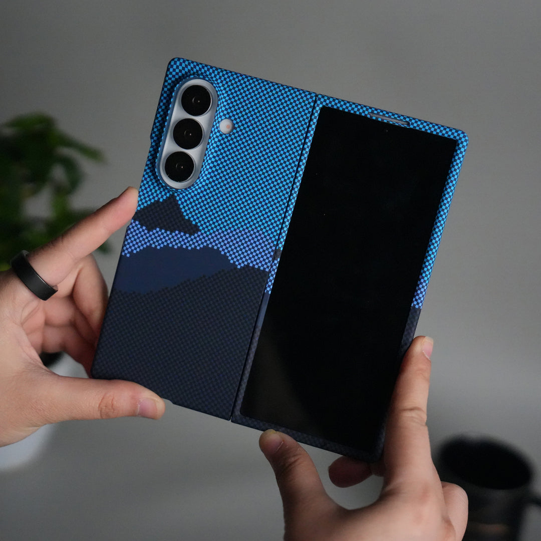 Samsung Galaxy Z Fold 7 Carbon Fiber Texture Case | Ultra Slim Hard Back Cover | Black Hill