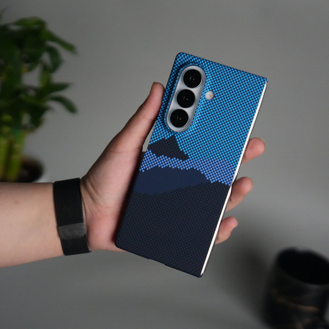 Samsung Galaxy Z Fold 7 Carbon Fiber Texture Case | Ultra Slim Hard Back Cover | Black Hill