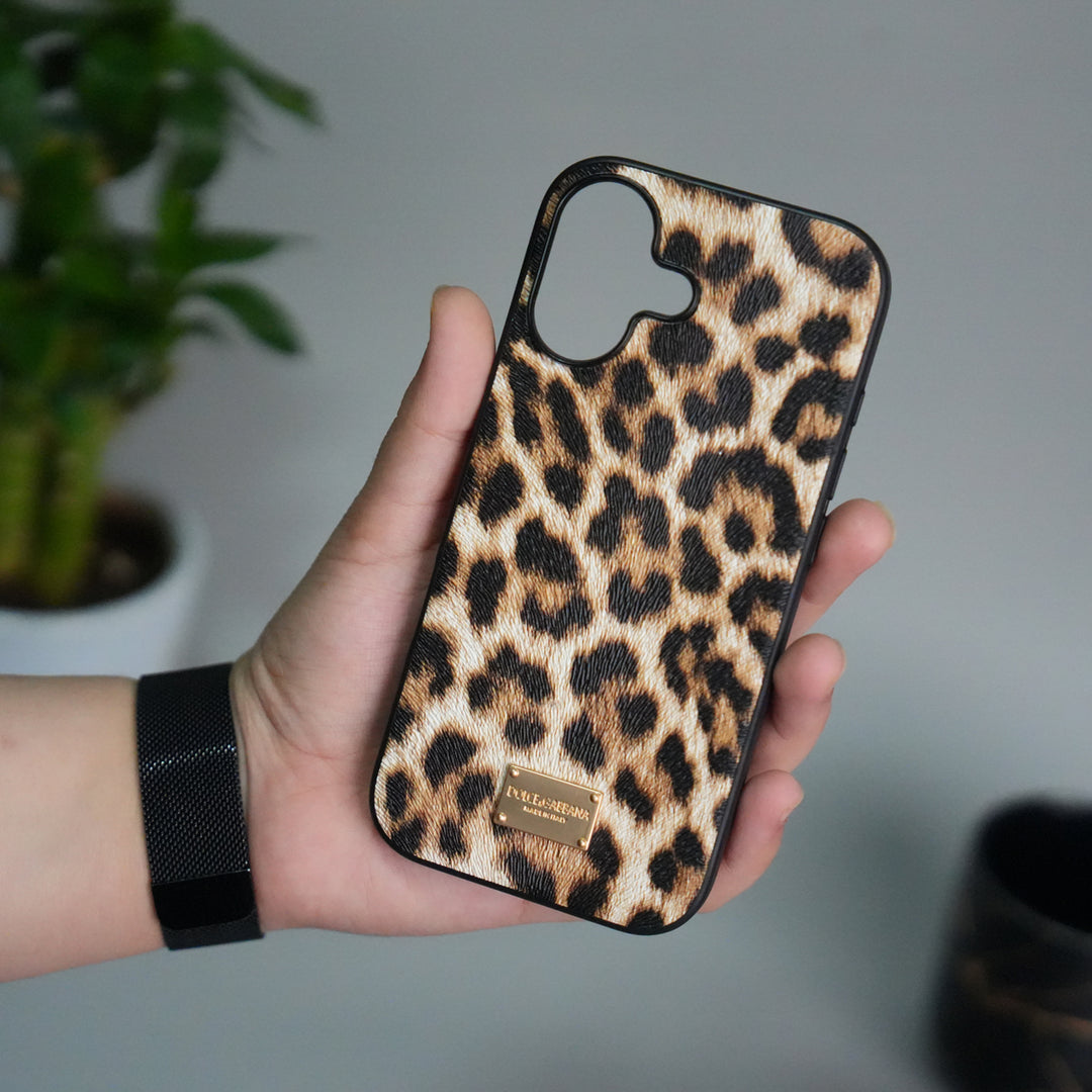 iPhone 17 Series Luxury DG Leopard Pattern Case Cover