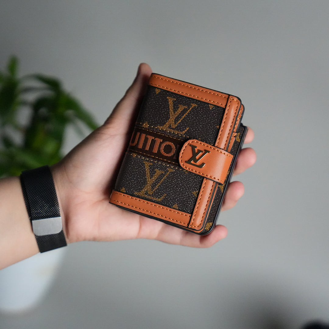 Galaxy Z Flip 7 Luxury Brand Cardholder Crossbody Sling Strap Case