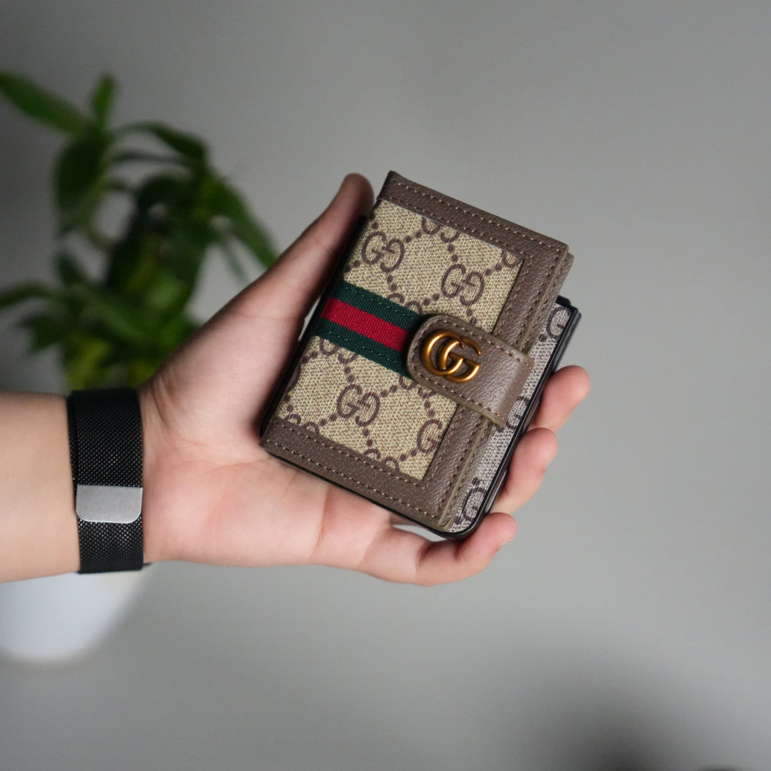 Galaxy Z Flip 7 Luxury Brand GG Wallet Case Cover