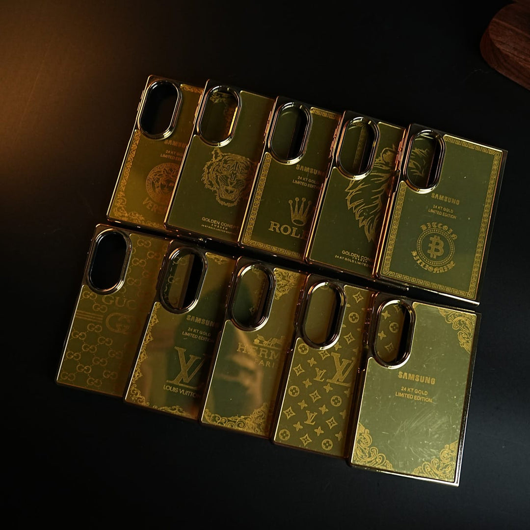 Premium Gold Mirror Case for Samsung Galaxy Z Fold 8 | Printed Design Cover