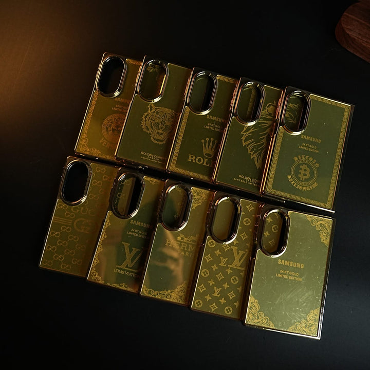 Premium Gold Mirror Case for Samsung Galaxy Z Fold 8 | Printed Design Cover