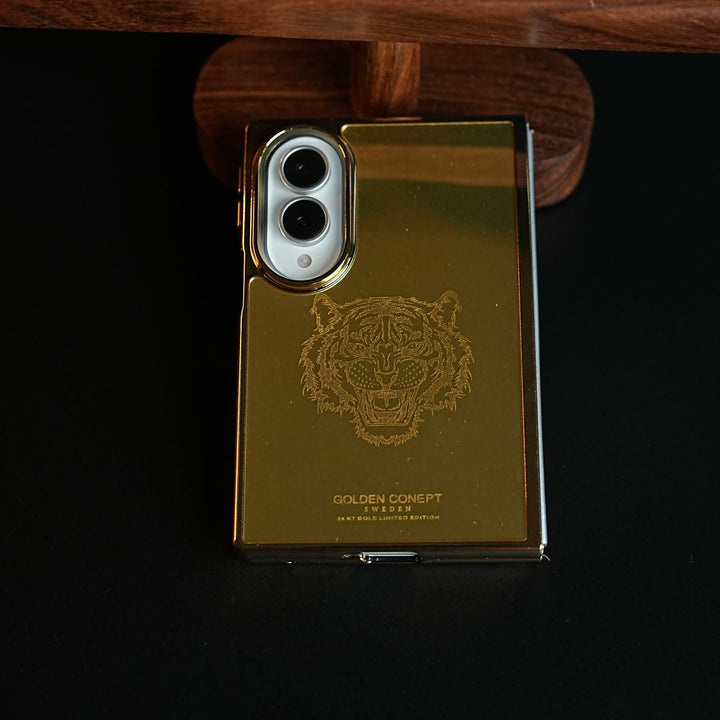 Premium Gold Mirror Case for Samsung Galaxy Z Fold 8 | Printed Design Cover