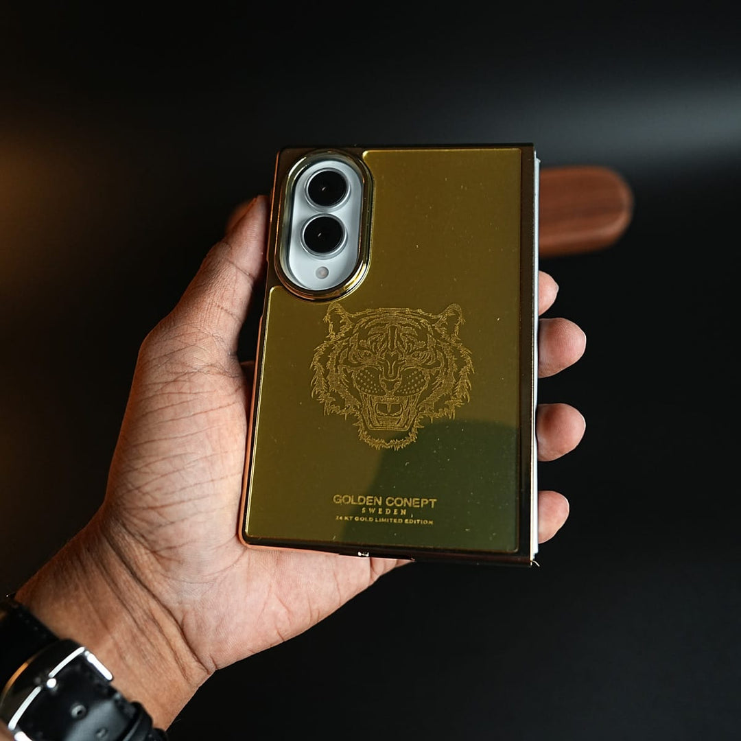 Premium Gold Mirror Case for Samsung Galaxy Z Fold 8 | Printed Design Cover