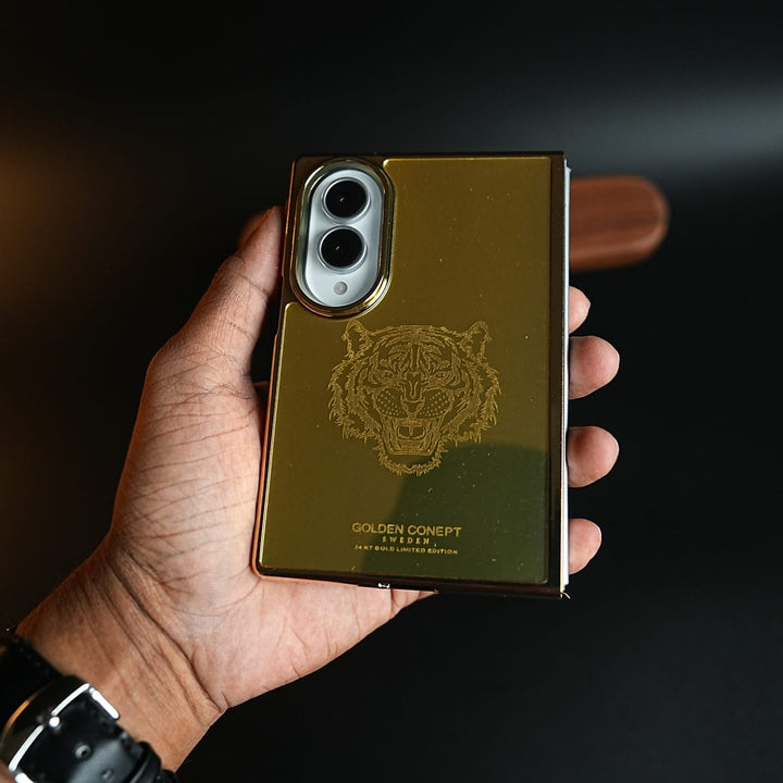 Premium Gold Mirror Case for Samsung Galaxy Z Fold 8 | Printed Design Cover