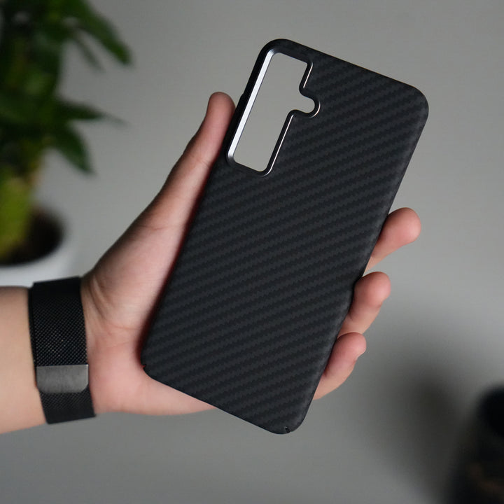 Galaxy S24 Carbon Fiber Texture Aramid Design Hard Pc MagSafe Case Cover | BLACK