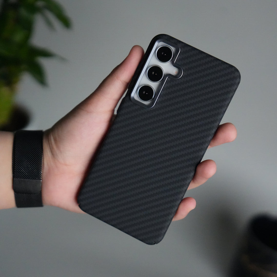 Galaxy S24 Carbon Fiber Texture Aramid Design Hard Pc MagSafe Case Cover | BLACK