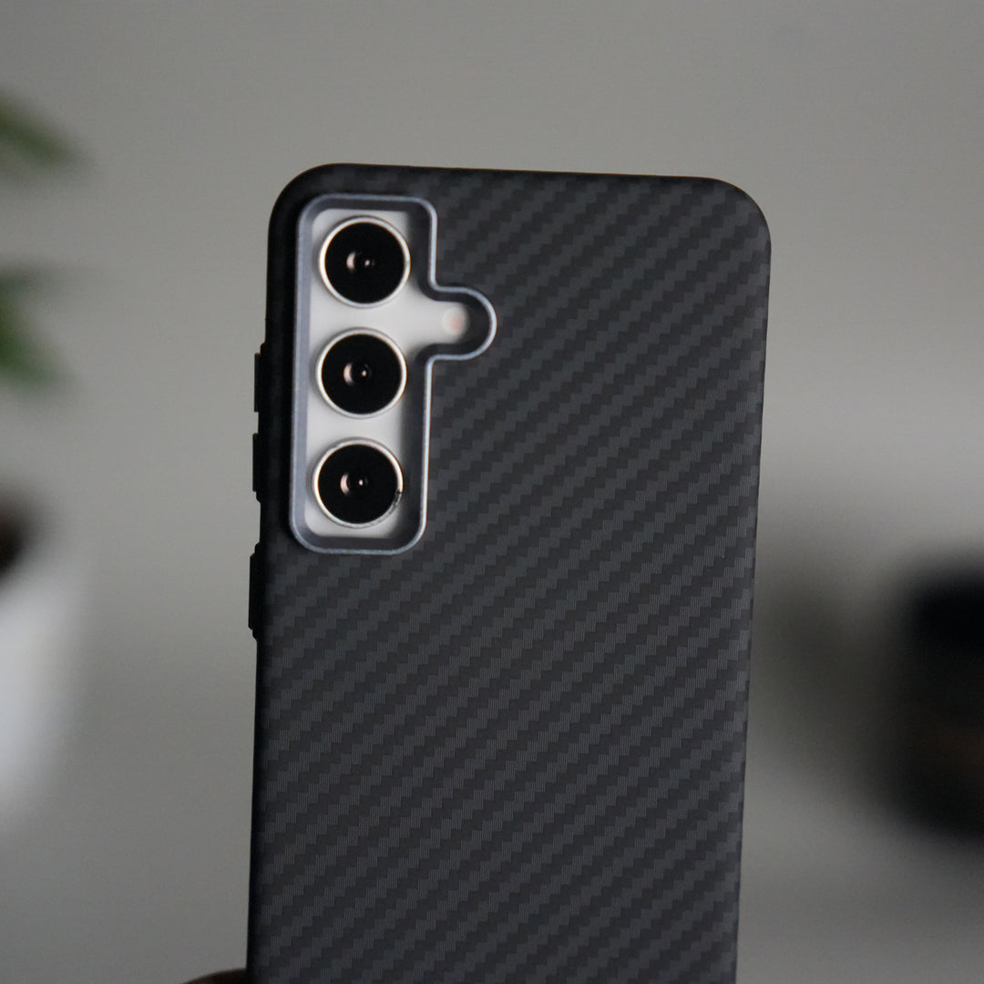 Galaxy S24 Carbon Fiber Texture Aramid Design Hard Pc MagSafe Case Cover | BLACK