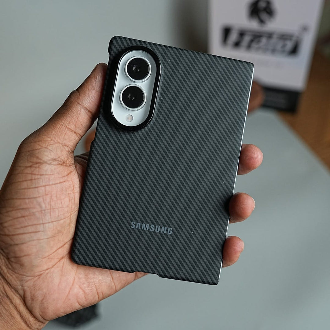 FRATO Z Fold 8 Series Carbon Fiber Texture Magnetic Case for Galaxy Z Fold 8 | With Tempered Glass Screen Protector