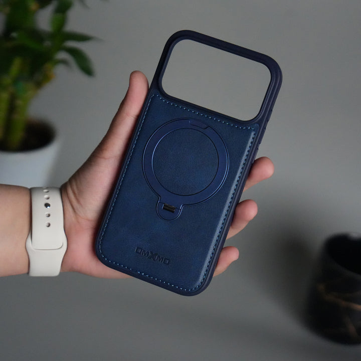 iPhone 17 Pro Premium PU Leather Kickstand Case | Luxury Shockproof Protective Back Cover