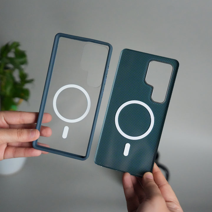 Galaxy S25 Ultra Detachable Back Panel MagSafe Case | 2-in-1 Hybrid Cover with Replaceable Design | GreenBlue