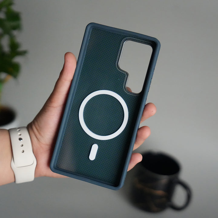 Galaxy S25 Ultra Detachable Back Panel MagSafe Case | 2-in-1 Hybrid Cover with Replaceable Design | GreenBlue