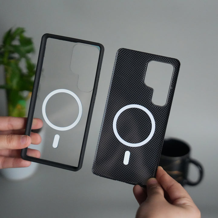 Galaxy S25 Ultra Detachable Back Panel MagSafe Case | 2-in-1 Hybrid Cover with Replaceable Design | GrayWhite