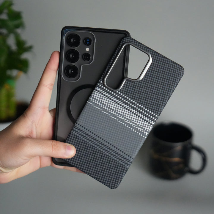 Galaxy S25 Ultra Detachable Back Panel MagSafe Case | 2-in-1 Hybrid Cover with Replaceable Design | GrayWhite