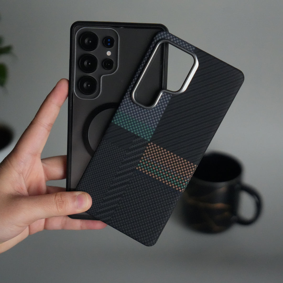 Galaxy S25 Ultra Detachable Back Panel MagSafe Case | 2-in-1 Hybrid Cover with Replaceable Design | CrosGreenOrange