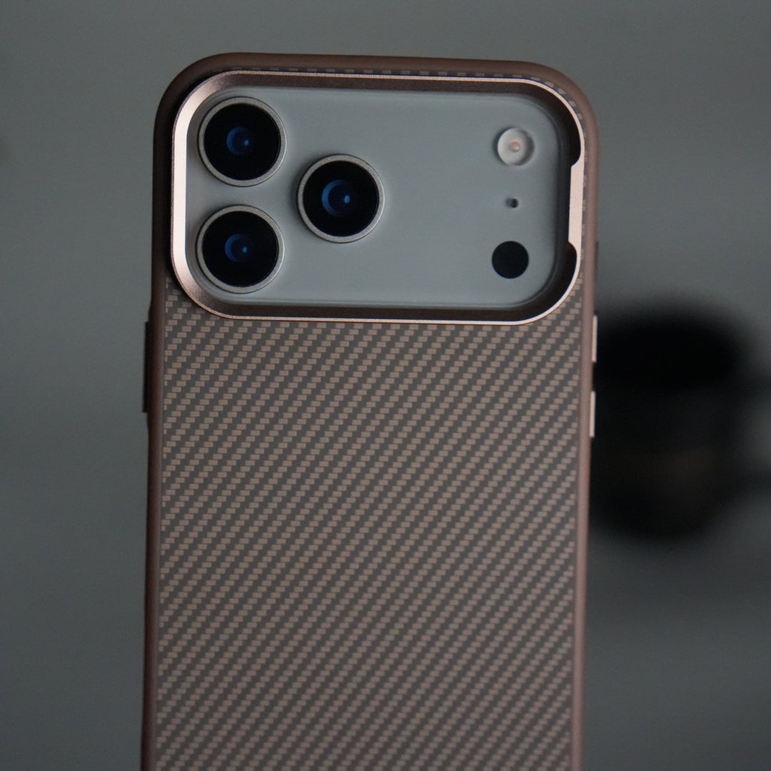 iPhone 17 Pro Metal Camera Ring Carbon Fiber Design MagSafe Cover